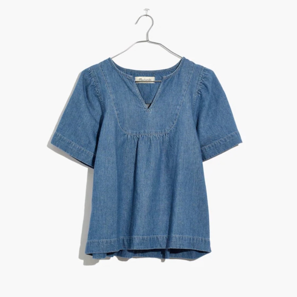 Madewell Women’s Denim Popover Swing Top Size Small